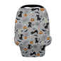 Coldinair Black Cat Print Nursing Cover Baby Breastfeeding Cover for Infant Feeding Cover Breathable Privacy Breast Feeding Cover Carseat Canopy Cover with Halloween Pumpkin Bat and Cobweb Pattern