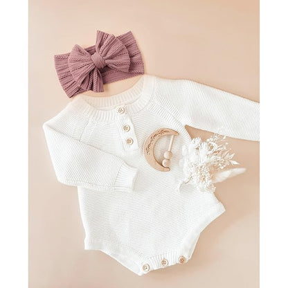 Niceye Handmade Baby Headbands Soft Stretchy Nylon Hair Bands with Bows for Newborn Infant Baby Toddler Girls