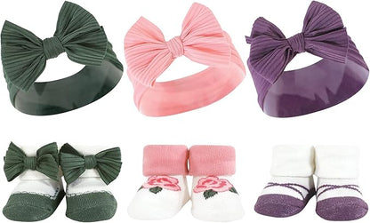 Hudson Baby Girl's Headband and Socks Giftset