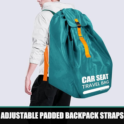 Car Seat Travel Bag for Airplane, Large Car Seat Bags for Air Travel with Comfort Padded Straps, Carseat Storage Bag / Backpack for Carseat Airport, Carseat Cover Travel - Baby Travel Essential