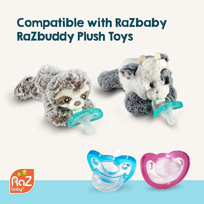 RaZbaby Jollypop Pacifier for Newborns & Up, USA Made, Natural Shaped Orthodontic Binky, Lovingly Shared in NICUs & Hospitals Worldwide, Medical-Grade 100% BPA-Free - 0-3 Months, 10 Pack - Teal