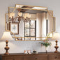Kelly Miller 32"x48" Large Gold Mirror for Wall, Modern Decorative Mirror Rectangle Wall Vanity Mirror Bevelled Full Length for Bathroom Living Room Bedroom Farmhouse Fireplace Entryway