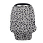 Biyejit Gray Leopard Nursing Cover for Newborn Breastfeeding Multi Use Infant Stroller Canopy Unisex Baby Car Seat Cover High Chair Cover Shopping Cart Cover for Baby Boy and Girl