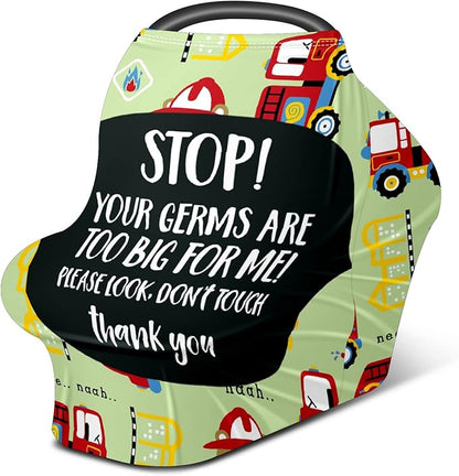 Baby Car Seat Stroller Covers Don't Touch Car New Mom Nursing Cover Breastfeeding Scarf Soft Breathable Stretchy Coverage Carseat Canopy Cover for Boys and Girls