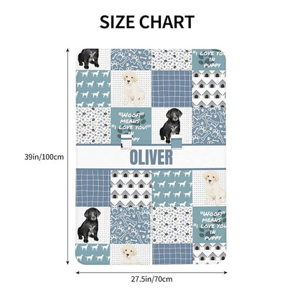 Personalized Minky Car Seat Canopy for Girl Boy, Custom Name Stroller Car Seat Covers Cover for Infant Newborn Shower Gift, Nursing Opening Carseat Cover for Breastfeeding, Dog Cute Puppy