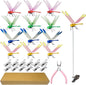 Kleeblatt Dragonfly Clip 12pcs - DIY Dragon Fly Clips, Hair Accessories, Garden Decor, and Outdoor Decorative Stakes - Ideal for Garden & Patio Enhancement(in Boxs)