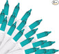 Brite Star 100 Count Mini String Christmas Lights, Teal - 22 feet Indoor/Outdoor Christmas Tree Lights with White Wire (Set of 2)
