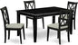 East West Furniture DUCL5-BLK-C 5 Piece Kitchen Table & Chairs Set Includes a Rectangle Dining Table and 4 Linen Fabric Dining Room Chairs, 36x60 Inch, Black