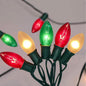 C9 Red White and Green Christmas Lights Outdoor, 25FT Vintage Christmas Tree Light with 26 C9 Clear Multicolor Bulbs, Hanging Outdoor Christmas Lights for Holiday Roofline Patio Garden Party Decor