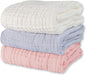 Muslin Baby Bath Towels Set 3 Pack Ultra Soft and Absorbent Baby Towels Infant Toddler Blanket Towel 6-Layer Natural Cotton Towel Suitable for Girl Boy 40x40 inches (White&Pink&Grey)