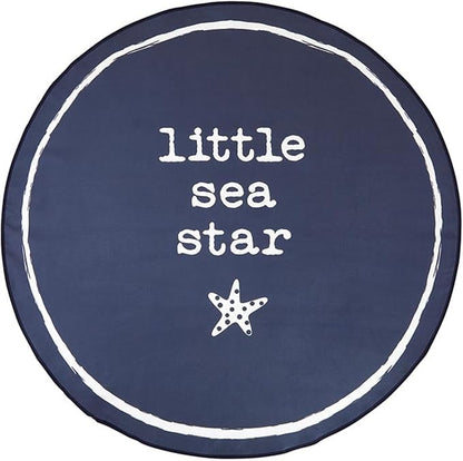 Stephan Baby Towels - Quick Dry Microfiber Infant or Toddler Beach Towel Round, 42-Inch Round, Navy - Little Sea Star