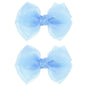 Blue Ribbon Hair Bows 4" Mesh Organza Hair Bow Alligator Clips Barrettes Ponytail Holder Decor Accessories for Women Girls Toddlers Teens Kids Children Back School Gift Set
