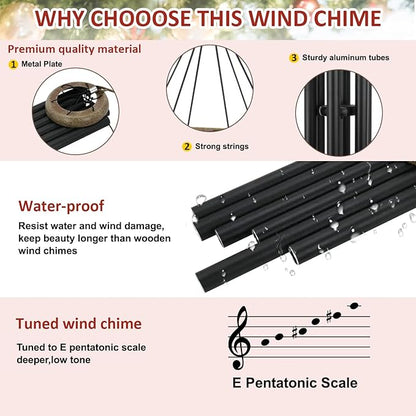 ASTARIN Wind Chimes for Outside, All Metal Tuned Wind Chime Outdoors, Sympathy & Memorial Wind Chimes for Mom Dad, Leaf Design, Box Included