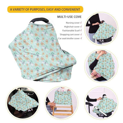 Forchrinse Heart Love Car Seat Canopy for Babies Soft and Stretchy Infant Carseat Canopy Nursing Breastfeeding Cover Shopping Cart/High Chair/Stroller Cover