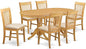 East West Furniture VANO7-OAK-C 7 Piece Kitchen Table & Chairs Set Consist of an Oval Dining Room Table with Butterfly Leaf and 6 Linen Fabric Upholstered Chairs, 40x76 Inch, Oak