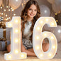 Pooqla 16th Birthday Decorations for Girls Boys, Large 12.6 in Tall Light Up Numbers for Sweet 16 Party Decorations Table Decor, Big Marquee Numbers 16th Birthday Gift for Girls Anniversary Decor