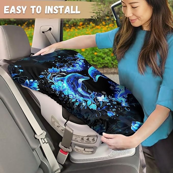 XYZCANDO Dophin Car Seat Sun Cover for Baby Elegant Baby Car Seat Cover for Travel Washable Baby Car Seat Shade Cover for Travel Summer Carseat Cover Protect from Sun/Hot Days 2025