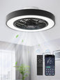 LEDIARY 20 Inch Low Profile Ceiling Fans With Lights, Led Bladeless Ceiling Fan, Remote Control Enclosed Flush Mount Ceiling Fan With Timming, 3000-6000K, 6 Wind Speed, 3000LM, 57W-Black