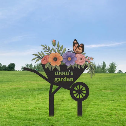 Personalized Garden Signs, Colorful Flowers Garden Decor for Outside, Decorative Yard Stakes, Metal Yard Art, Patio Decor, Custom Last Name Sign, Lawn Art, Gifts for Gardeners Color02
