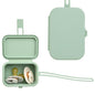 Baby's Aid Silicone Pacifier Case, No Open Slot with Patented Closure, Dishwasher Safe, Attaches to Diaper Bag or Stroller, Holds 2 Pacifiers, (Sage)