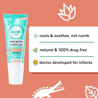 Wink Well Baby Teething Relief for Infants and Kids, Cooling, Soothing Natural Gel for Sore Gums and Other Teething Discomfort, May Be Used As A Toddler Training Toothpaste (15 ml)