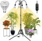 SANSI Grow Lights for Indoor Plants, 128W Full Spectrum Plant Lights for Indoor Growing, 35-64 inches Detachable Tripod Standing Grow Light with High PPFD No Dimmable 4 Pack of Par25 32W Bulb