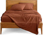 Bare Home Twin XL Sheet Set - 1800 Ultra-Soft Microfiber Twin Extra Long Sheets - Double Brushed - Deep Pockets - Easy Fit - Extra Soft - 3 Piece Set - Bed Sheets & Pillowcases (Twin XL, Terracotta)