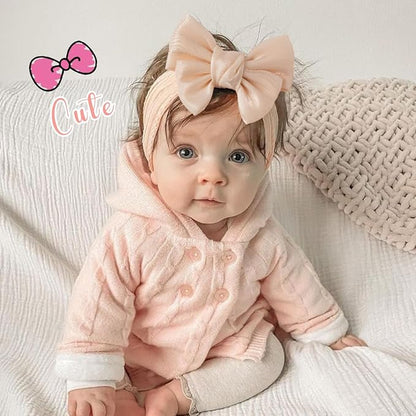 Ulico 2 Pack Cute Custom Baby Girls Headband,Personalized Girls Headband with Name,Girls Embroidered Headbands,Newborn Headbands with Bow
