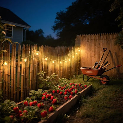 50 LED Solar Star Lights Outdoor, 30.67FT Star Twinkle Lights Outdoor Waterproof with 8 Modes, Solar Powered String Lights, Yard Patio Garden Camping Wedding Party Decor（Warm White）