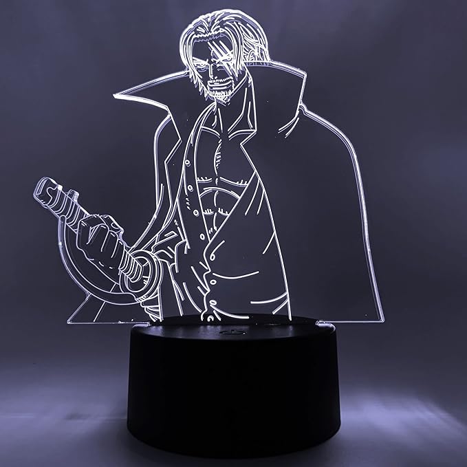 Otaku Lamps Shanks One Piece – Anime Lamp Figure Night Light, 16 Color RGB LED – 3D Anime Room Décor Gift for Otaku