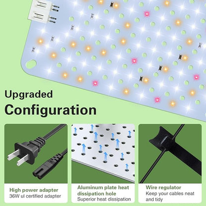 40W Ultra-Thin Panel Full Spectrum Grow Lights, 768 LEDs Growing Light for Indoor Plants with Daisy Chain Function, Grow Lights for Seed Starting with 4/8/12/16/20H Auto On/Off Timer (4pcs)