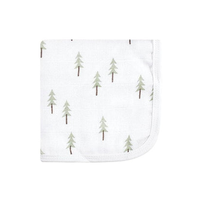 Hudson Baby Unisex Baby Cotton Muslin Washcloths, Woodland, One Size