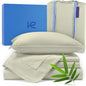 Kickoff Viscose Bamboo Sheets California King Size 4-pc 100% Organic Bamboo Viscose Bed Cooling Sheets Cal King Set Cool Bedding for hot Sleepers Sheet, Flat, Fitted, Pillowcases (Soft Sage, CK)