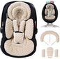 TinlyFinly Infant Car Seat Insert with Extra Cushion for Preemie to Toddler, Reversible Newborn Carseat Insert for Baby Head Body Support, Fits for Stroller, Baby Swing, Bouncer - Dots, Beige