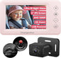 S100P Baby Car Camera with Ultra Night Vision, 5'' HD 1080P IPS Baby Car Monitor with 3X Zoom, Backseat/Carseat/Rear Seat Camera USB, Easy No-Damage Install, Safety for Infants and Pets (5 inch Pink)