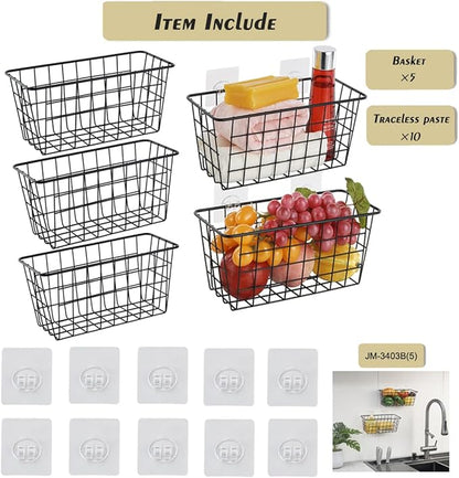 5 Pack Hanging Storage Basket, Bathroom Basket, Household Goods,