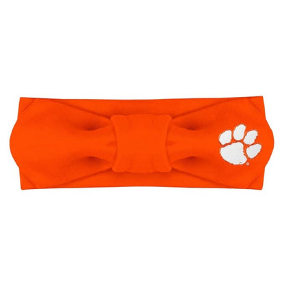 Creative Knitwear Clemson Tigers Infant Girls Orange Solid Hair Knot Headband Embroidered Logo - Size Newborn - 4T