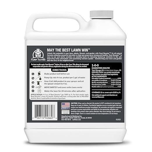 Turf Titan Root Booster (1 Gallon) – Natural Liquid Probiotic for Plants & Lawn Care – Green Booster for Effortless Lawn Maintenance – Supports Growth & Resilience – Covers up to 32,000 Sq Ft