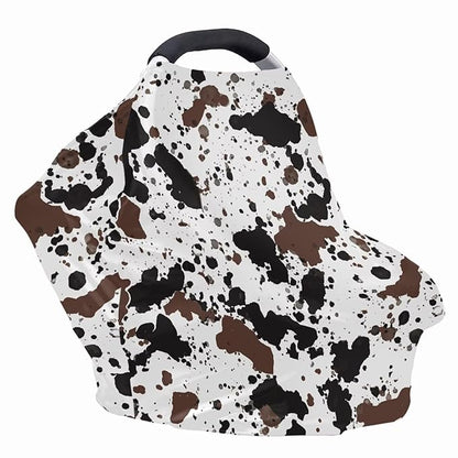 GIFTPUZZ Animal Stripe Multi-Use Soft Stretchy Car Seat Covers for Baby, Nursing Cover Carseat Canopy, Breastfeeding Cover, High Chair Shopping Cart Cover, Baby Shower Gifts for Boys Girls