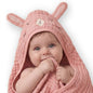 Blissful Diary Muslin Baby Hooded Towel 1 Pack, Soft & Absorbent Bath Towel for Baby Girls, Infant Gift, Newborn Essentials, Sweet Bunny