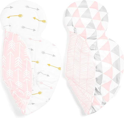 Infant Insert Compatible with 4Moms Mamaroo & Rockaroo – Car Seat Insert 2 Pack – Reversible Infant Car Seat Insert – Soft Plush Minky Car Seat Head Support Insert