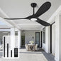 heimo 72 Inch Black Ceiling Fan with Light and Remote, Wood Outdoor Ceiling Fans with Lights Dimmable for Bedroom Living Room Patios Proch Office Rustic Extra Large High Cfm Exterior Fan