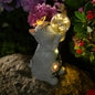 Solar Cat Outdoor Garden Statues : Outside Decor with Lights Clearance for Yard Art Lawn Ornaments Porch Patio Balcony Home House - Birthday Gifts for Grandma Mom Women