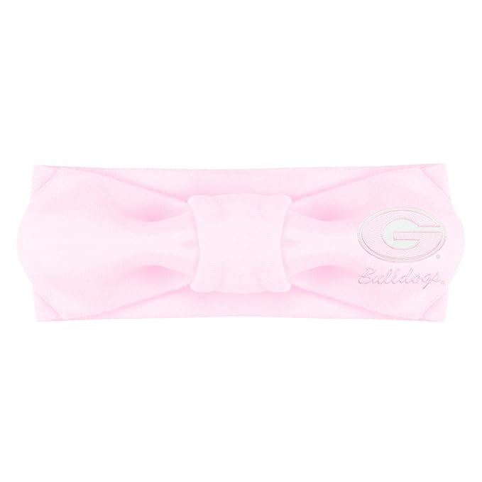Creative Knitwear Georgia Bulldogs Infant Girls Pink Solid Hair Knot Headband Embroidered Logo - Size Newborn - 4T