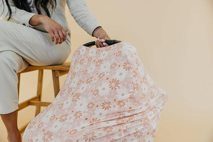 Copper Pearl Multi-Use Cover: Car Seat Covers, Nursing Cover, and Stroller Cover for Sun - Stretchy Fabric, All-Season Use, Stylish Designs, Easy Access for Moms - Penny