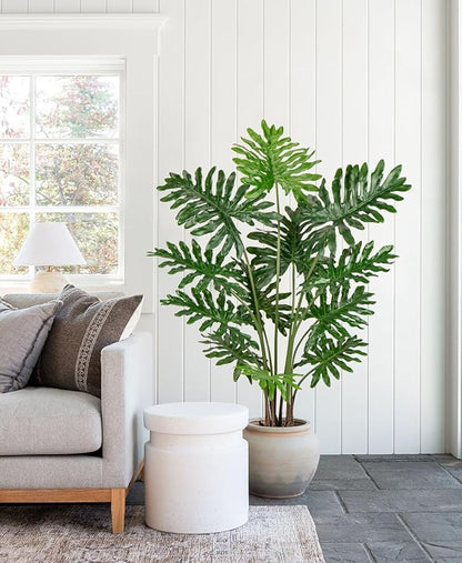 Hollyone Artificial Tree Philodendron Plant 5FT Tall Faux Monstera Indoor Trees Fake Tropical Palm Plants Trees House Plants in Pot for Indoor Outdoor Home Office Garden Living Room Decoration, 1 Pack