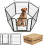 Dog Playpen,24 32 40 48 in(H) Pet Fence Outdoor for Rv Camping,Garden Fence Small Animal Barrie for Yard,11Ft(L)-56Ft(L) Black Metal Temporary Fencing