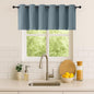 Simplebrand Stone Blue Kitchen Valances for Windows 18 Inches Long 2 Pack, Room Darkening Window Valances for Living Room, Grommet Short Straight Drape Kitchen Curtains for Bedroom Kids Room, 40Wx18L