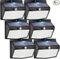 Peasur [6 Packs] Solar Lights Outdoor Motion Sensor Solar Security Lights Waterproof with 3 Lighting Modes Solar Powered Wall Lights Outside for Garden Fence Yard Deck