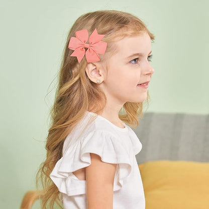 YLEN YHXX 40PCS Hair Bows for Girls 3 Inch Toddler Hair Clips Grosgrain Ribbon Pinwheel Hair Bow with Alligator Clip Handmade Hair Accessories for Girls Toddlers Teens